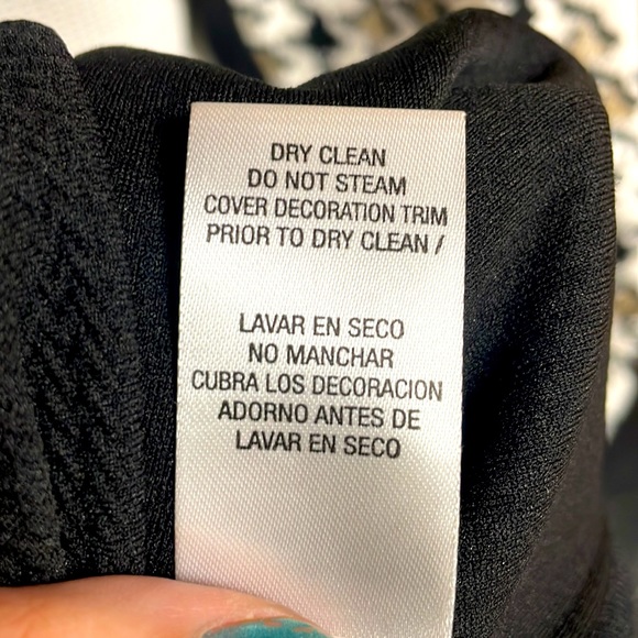 Studio One Black White Houndstooth Jacket Dress Set Sz 8P - Picture 7 of 9